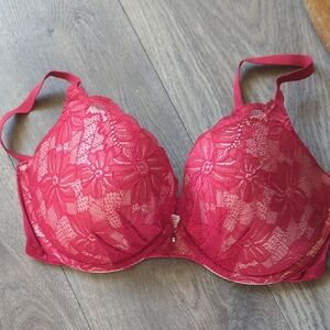 Red Lace Bra 38D NWOT